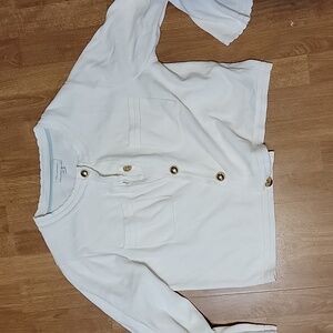 Free Assembly Cream Cardigan With Gold Buttons